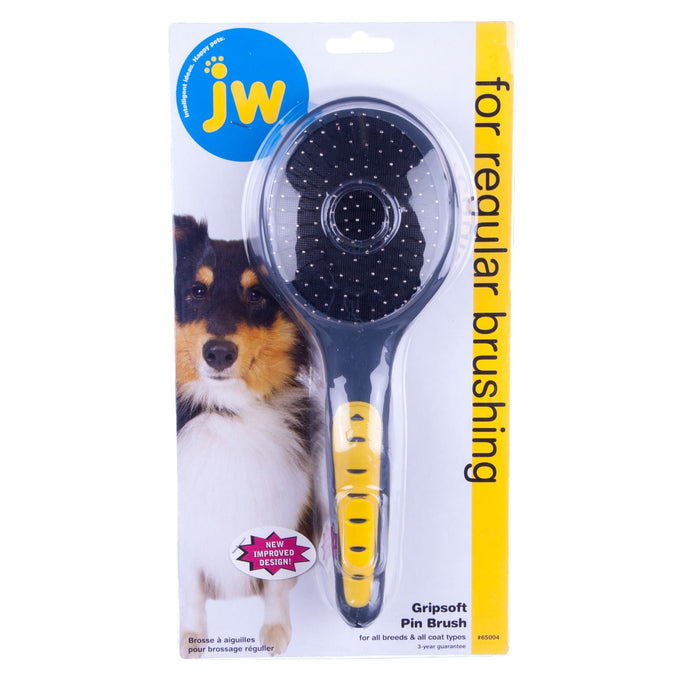 GripSoft Pin Brush, 10'L - Jeffers - Animal & Pet Supplies > Pet Grooming