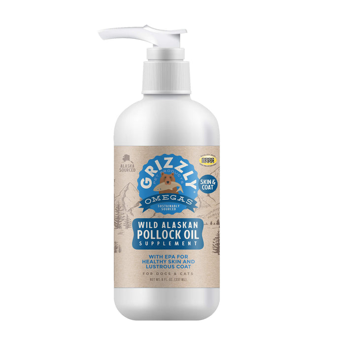 Grizzly Pollock Oil Dog Food Supplement - 2PX4 - 8oz - 1