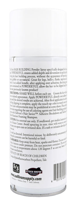 Sullivan's Powder'ful Livestock Hair Thickening Powder, White, 9.5 oz - Powder'ful, 9.5 oz (White)  