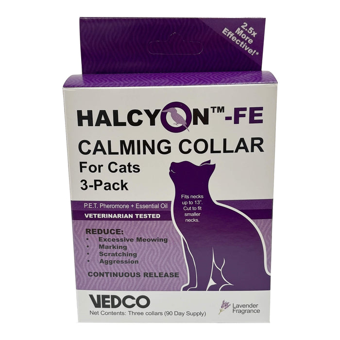 Halcyon FE Calming Collar for Cats - VEDBU - Purple - 3pk - 4
