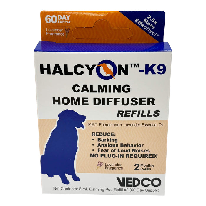 Halcyon K9 Calming Home Diffuser for Dogs Starter Kit & Refills - VEDBK - Lavender - 2 pk Refill (2 Month Supply) - 3