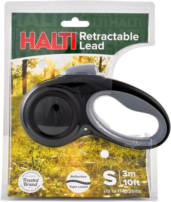 Halti Black & Gray Retractable Lead - Jeffers - Dog Supplies > Dog Apparel > Dog Collars, Harnesses, & Leashes