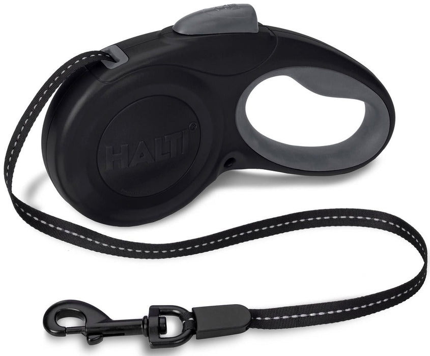 Halti Black & Gray Retractable Lead - Jeffers - Dog Supplies > Dog Apparel > Dog Collars, Harnesses, & Leashes