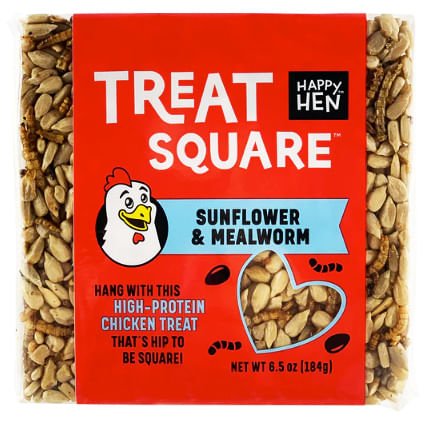 Happy Hen Treat Square - HHT18 - Happy Hen Treat Square, Sunflower & Mealworm, 6.5 oz - 3