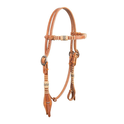Harness and Rawhide Browband Leather Headstall - BUFVX - Harness - Horse - 1