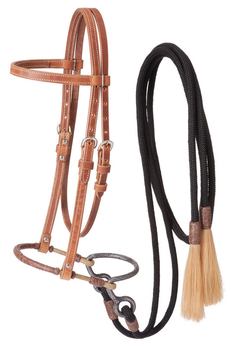 Harness Leather Headstall with Training Bosal - JTIA29 - 2