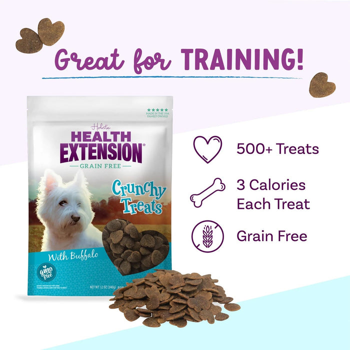 Health Extension Crunchy Heart - Shaped Cookie Dog Treats, Small, 12 oz - HE2AB - 12 oz - Buffalo - 4