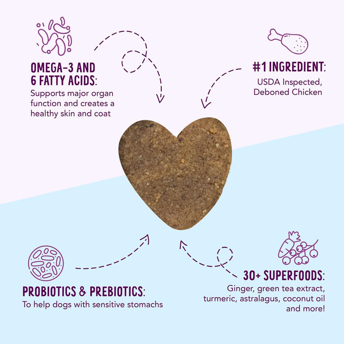 Health Extension Crunchy Heart - Shaped Cookie Dog Treats, Small, 12 oz - HE2AC - 12 oz - Chicken - 12