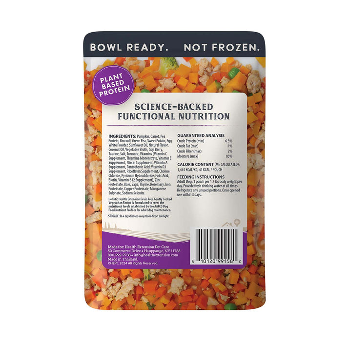 Health Extension Grain - Free Dog Food Pouches - Gently Cooked in Bone Broth - HE2A2 - Vegetarian - 3 oz - 1 Pouch - 20