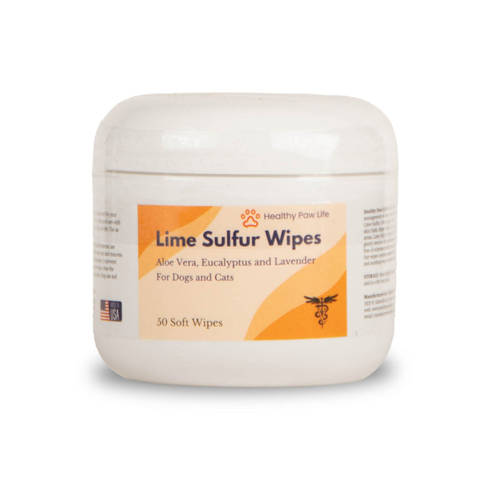 Healthy Paw Life’s Lime Sulfur Wipes (50 ct, 2" Skin Soothe Wipes) - Jeffers - Animal Health & Wellness > Skin & Coat Care