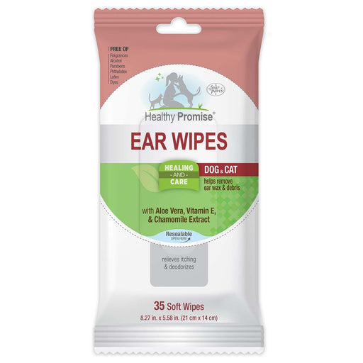 Healthy Promise Cat & Dog Ear Wipes, 35 ct - Jeffers - Animal Health & Wellness > Ear Care