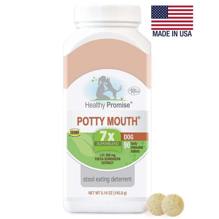 Healthy Promise Potty Mouth Tablets, Coprophagia Stool Eating Deterrent for Dogs, 90 ct - Jeffers - Animal Health & Wellness > Vitamins & Supplements