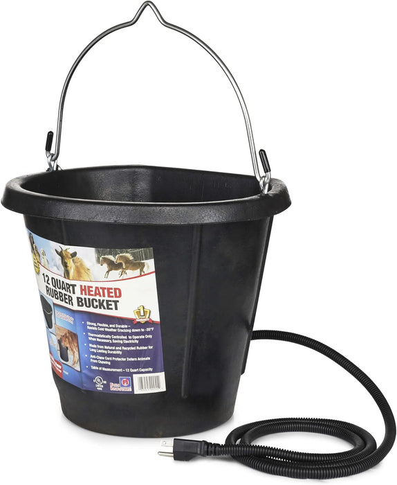 Heated Flat - Back Rubber Bucket - Jeffers - Farm & Ranch Supplies > Livestock Feeders & Waterers