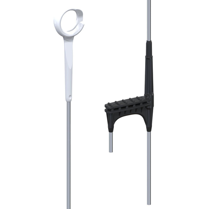 Heavy - Duty Ring Top Electric Fence Post – 33.5"L, 850mm Ring Top, 7mm Steel Shaft, White - XI3H - 1 ct - 1