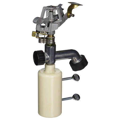 Heavy - Duty T - Post Irrigation Sprinkler Attachment, Brass/Zinc – Adjustable Spray for Garden, Yard, and Corrals, 90 ft Coverage - HAFT1 - 1