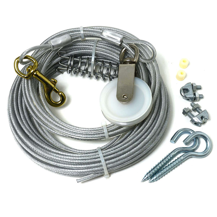 Heavy Weight Dog Tie Out Cable, Silver - Jeffers - Animal & Pet Supplies > Pet Containment Systems