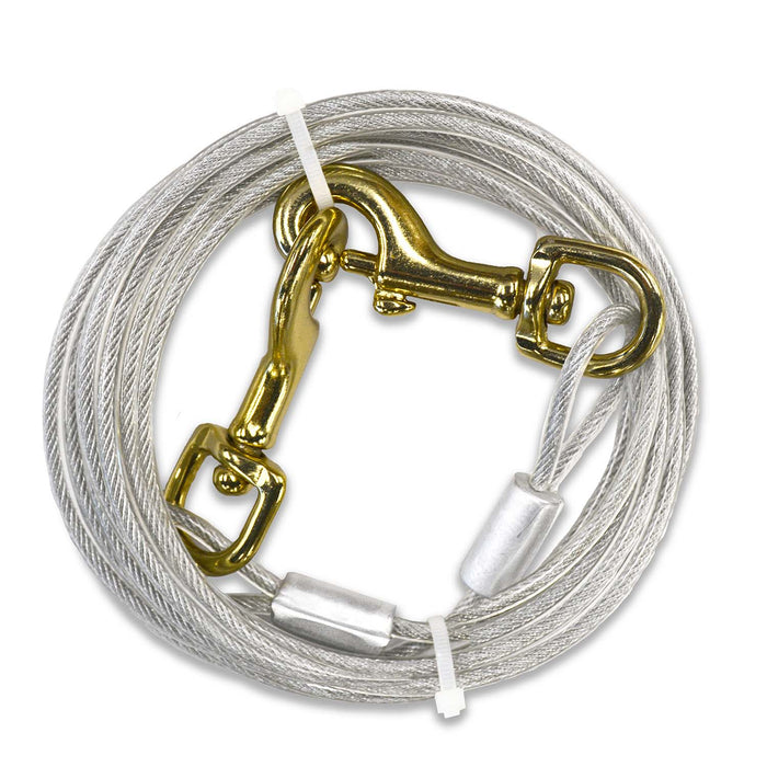 Heavy Weight Dog Tie Out Cable, Silver - Jeffers - Animal & Pet Supplies > Pet Containment Systems