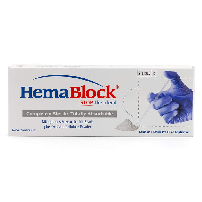 HemaBlock Hemostatic Powder, 0.5 gm Syringe Applicators, 5 pk - VB1E - 0.5 gm Syringe Applicator, 5 pk - 1