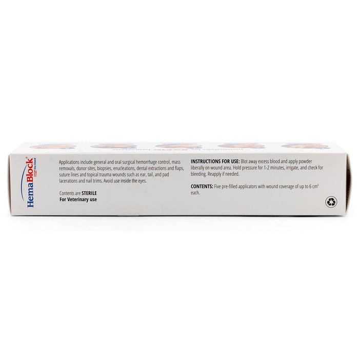 HemaBlock Hemostatic Powder, 0.5 gm Syringe Applicators, 5 pk - VB1E - 0.5 gm Syringe Applicator, 5 pk - 6