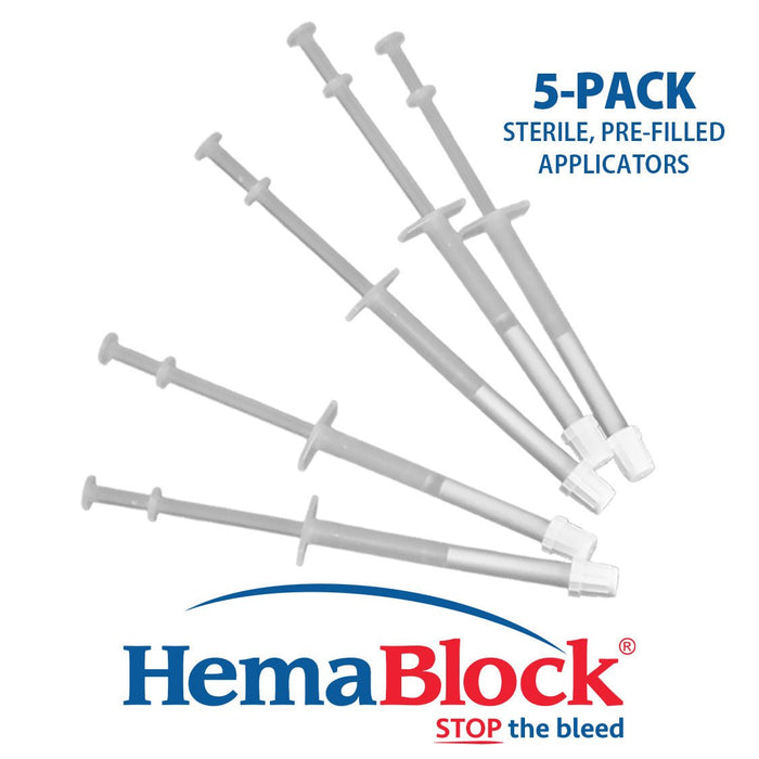 HemaBlock Hemostatic Powder, 0.5 gm Syringe Applicators, 5 pk - VB1E - 0.5 gm Syringe Applicator, 5 pk - 8