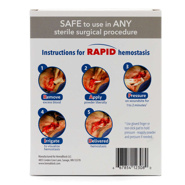 HemaBlock Hemostatic Powder, 2 gm Tube/Sachet, 5 pk - VB1D - 2 gm Tube/Sachet - 5 pk - 4