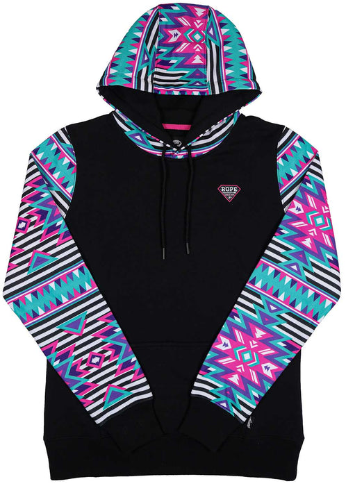 Hooey "Rope Like a Girl" Aztec Hoodie - Large  