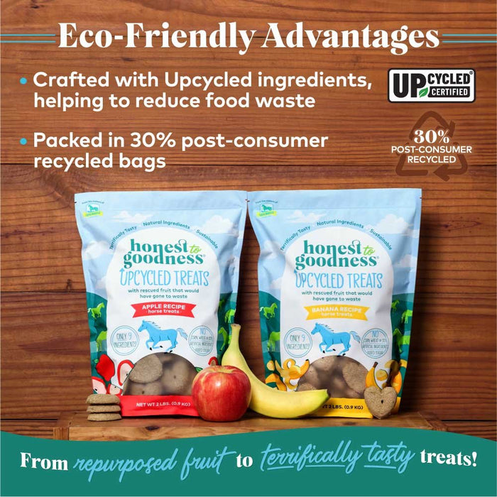 Honest To Goodness Upcycled Horse Treats - Natural Healthy Low Sugar & Grain - Free, 2 lbs - Y1VH - 2 lb bag - Banana - 7