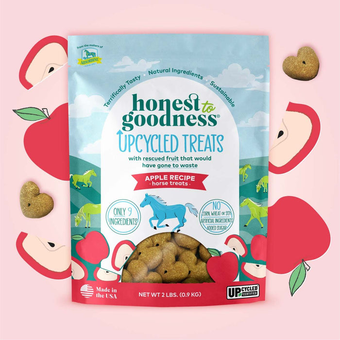 Honest To Goodness Upcycled Horse Treats - Natural Healthy Low Sugar & Grain - Free, 2 lbs - Y1VJ - 2 lb bag - Apples - 1
