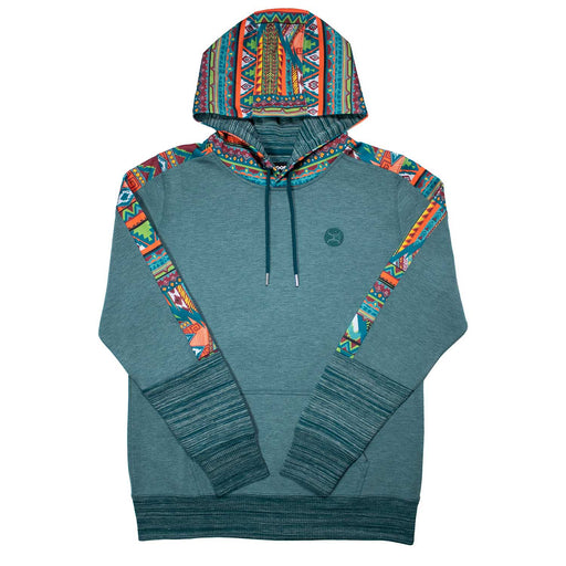 Hooey Canyon Ladies Hoodie, Teal w/Geometric Pattern - Jeffers - Women > Women's Clothing > Women's Jackets & Outerwear