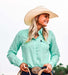 Hooey 'Sol' Ladies Long Sleeve Pearl Snap Shirt, Sea Foam - Jeffers - Women > Women's Clothing > Women's Shirts