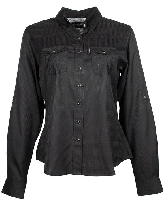 Hooey 'Sol' Ladies LS Pearl Snap Shirt, Black - Jeffers - Women > Women's Clothing > Women's Shirts