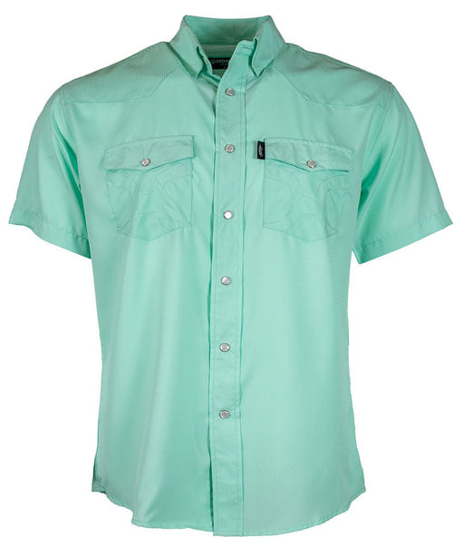 Hooey 'Sol' Mens SS Pearl Snap Shirt, Sea Foam - Jeffers - Men > Men's Clothing > Men's Shirts