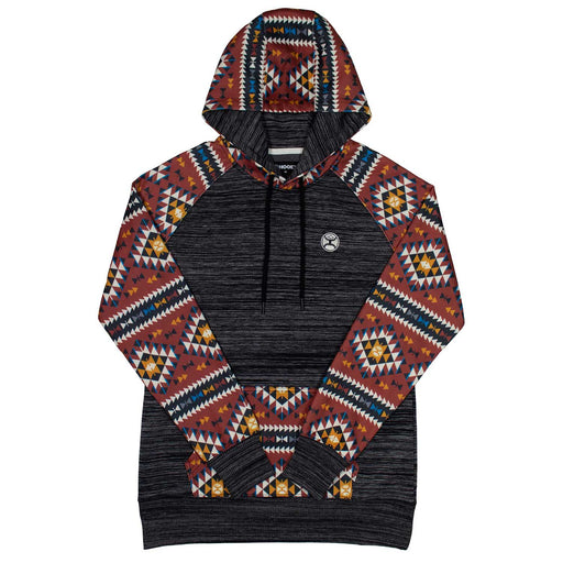 Hooey Summit Ladies Hoodie, Charcoal & Red Navajo - Jeffers - Women > Women's Clothing > Women's Jackets & Outerwear