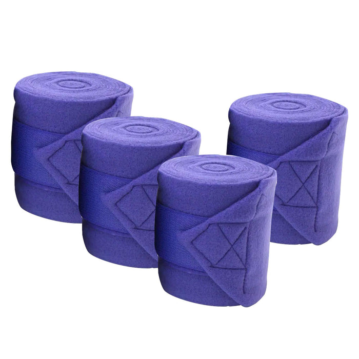 Horse Sense Fleece Polo Wraps - Reusable Set of 4 - NEWD - Purple - 4 3/4"W x 9'L - 4 ct - 4