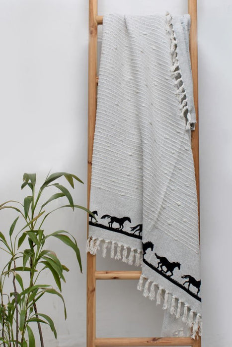 Horses Cotton Throw - Jeffers - Home Goods & Gifts > Blankets, Throws