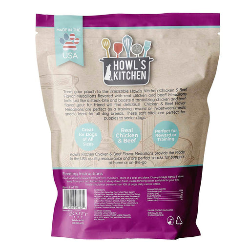 Howl's Kitchen Chicken and Beef Flavor Meaty Medallions, 12 oz - Jeffers - Dog Supplies > Dog Treats > Jerky & Sausages