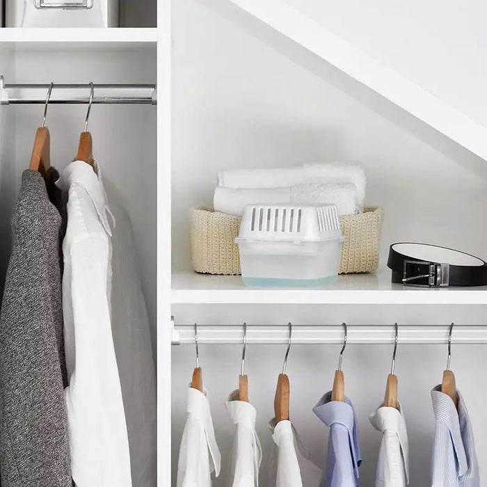 Humydry Compact 8.8 oz Moisture Absorber Device – Refillable Unscented Dehumidifier for Small Rooms - DR29 - Unscented - 8.8 oz - 1 Container and 1 Refill - 11