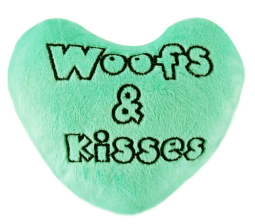 Woofs & Kisses Plush Conversation Heart - Light Green  