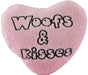 Woofs & Kisses Plush Conversation Heart - Pink  