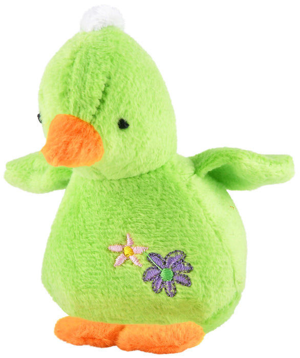 Jeffers 4" Baby Duck Plush Squeak Toy, each - Green  