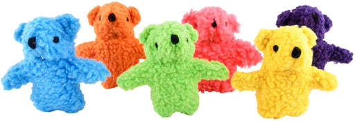 Jeffers Fleecy Bear Plush Dog Toys, 6 Pack - 5" Squeaky Fleecy Bears, 6 pack  