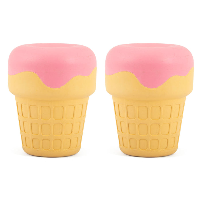 Jeffers Ice Cream Cone Natural Rubber Stuffable Treat Dispensing Dental Dog Chew Toy