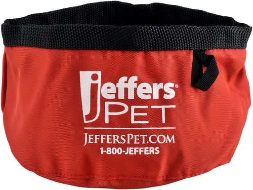 Jeffers Collapsible Water & Pet Food Bowl - Red  