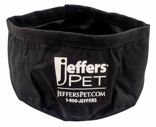 Jeffers Collapsible Water & Pet Food Bowl - Black  