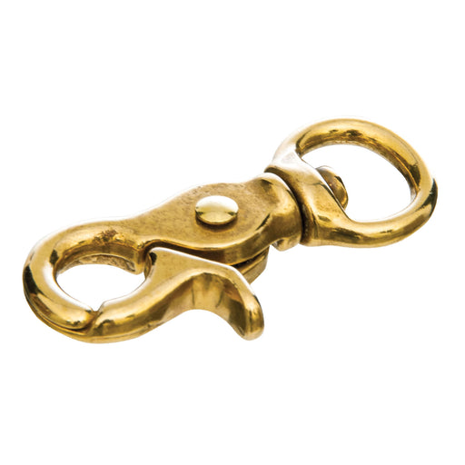 Solid Brass Trigger Snap w/ Round Swivel Eye, 5/8" x 2-3/4" -   