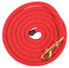 Cotton Lead Rope, 3/4" x 10'L w/ brass bolt snap for Horses - Red  