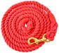 Colorful Cotton Lead Ropes w/Brass Bolt Snap, 10' L - Red  