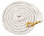 Colorful Cotton Lead Ropes w/Brass Bolt Snap, 10' L - White  