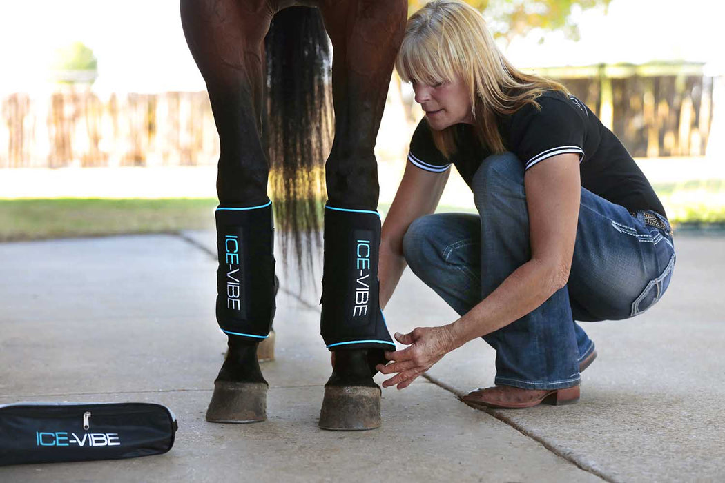 Ice Vibe Boot for Horses, Black - Jeffers - Horse Supplies > Horse Boots & Leg Wraps