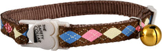 The Cat Safety Collar with Argyle Pattern - Mocha  